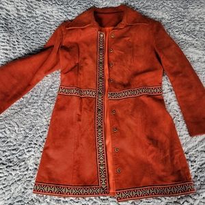 Vintage burnt orange leather/suede 70s jacket